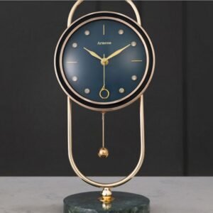 Marble Metal Clock Home