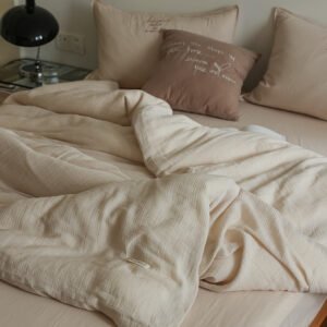 Four-piece Double-layer Yarn Simple Summer Duvet Cover Bedding